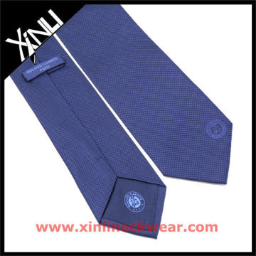 Silk Woven Tie Logo on Big End,Self Loop and Tipping Custom Embroidered Tie, Custom Silk Tie